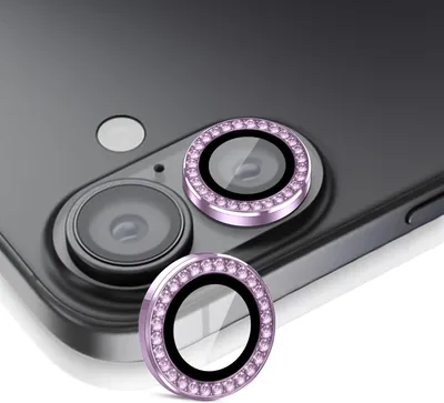 Produktbild von Kamera Linsenschutz Glas Set mit Schmucksteinen für Apple iPhone 17 Schutzglas Camera Linse Panzerfolie 9H Helles Violett