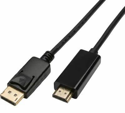 Image de Câble Displayport vers HDMI noir 4K 60Hz 1m HighSpeed DP vers HDMI (80296)