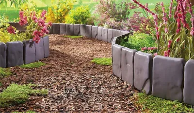 Produktbild von PROREGAL Rasenkante, Gartenzaun, Steinoptik, Pack. 10 Stück