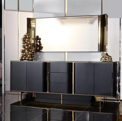 Produktbild von Esszimmer Tisch Esstisch 4x Stuhl Garnitur Tische Stühle Anrichte Set