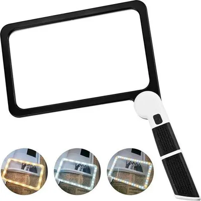 Immagine prodotto di Lente d'ingrandimento con luce, 11,9 cm, grande, 14 LED, lettura, anziani