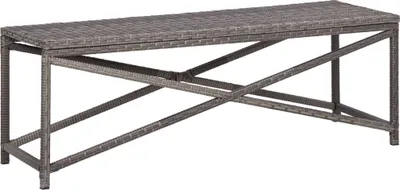 Produktbild von "2026 Promotion" Gartenbank/Parkbank, bis 150Kg, 120 cm Poly Rattan Grau - Gartenbänke CC26469