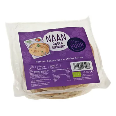 Immagine prodotto di Mini Naan - aglio e coriandolo4 pezzi 280g