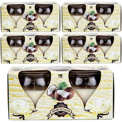 Image de Bougie parfumée "Création" - Paquet de 10 bougies, parfum vanille-coco