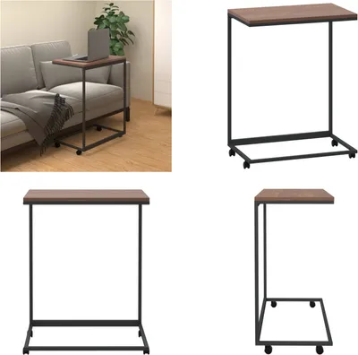 Zdjęcie produktu dla vidaXL Stolik boczny na kółkach czarny 55x35x70 cm Materiał drewnopochodny - Stolik boczny - Stoliki boczne - Stolik kawowy - Stolik pod sofę