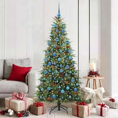 Immagine prodotto di Maison Exclusive - Albero di Natale artificiale pieghevole, verde, 180 cm, realizzato in PE e PVC