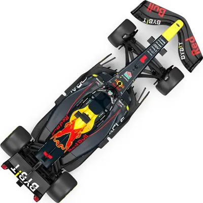 A top-down view of a Red Bull Racing RB18 Formula 1 car.
