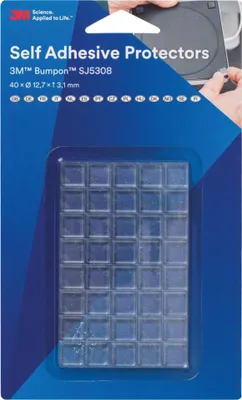Produktbild von 3M Bumpon Lärm-/Rutschstopper transparent eckig 12,7 mm 40 Stück