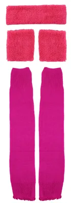 Produktbild von 5 teiliges 80er Jahre Kostüm Set für Damen - Stirnband, Schweißbänder und Stulpen