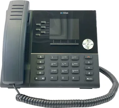 Produktbild von Mitel MiVoice 6920, Schwarz, Kabelgebundenes Mobilteil, LCD, 320 x 240 Pixel, 8,89 cm (3.5 Zoll), Gigabit Ethernet