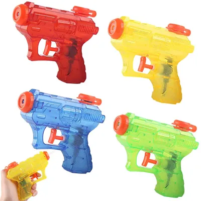 Produktbild von Kinder Wasserpistolen Set, 4 Mini Spritzpistolen aus sicherem ABS-Kunststoff, leicht & einfach zu benutzen, perfekt für kleine Kinderhände
