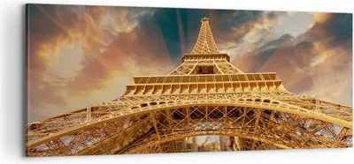 Produktbild von Bild auf Leinwand - Leinwandbild - Eiffle Architektur Paris - 100x40cm - Wand Bild - Wanddeko - Leinwanddruck - Bilder - Kunstdruck - Wanddekoration - Leinwand bilder - Wandkunst - AB100x40-2437