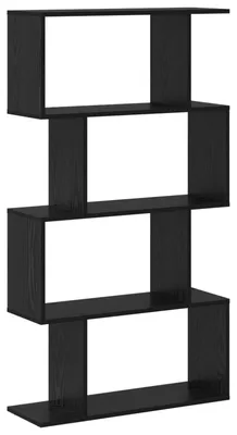 Obrázek produktu pro vidaXL Knihovna, černá, vzhled dubu, 70 x 24 x 129 cm, dřevotřísková deska