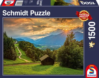 Produktbild von Schmidt Spiele Sonnenuntergang über dem Bergdorf, 1500 Stück(e), Landschaft
