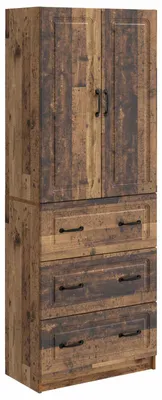 Image de Ensemble de 2 armoires vidaXL en bois recyclé, 66 x 34,5 x 87 cm, aggloméré