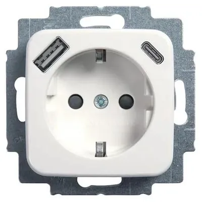 Produktbild von Busch-Jaeger SCHUKO/USB-Steckdose, USB-A+C, Reflex SI, alpinweiß, 1 Stk.