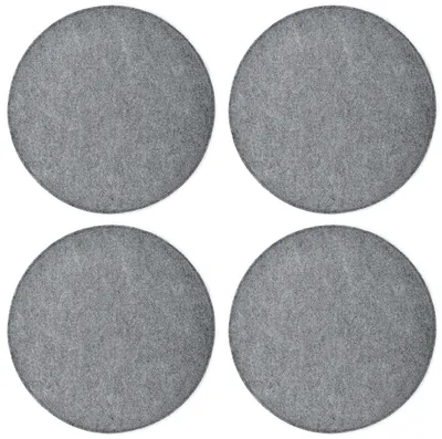 Produktbild von 4x Filz Sitzkissen Gepolstert - Sitzauflage Stuhlkissen Sitzpolster Stuhlpolster Filzkissen - Gemütliche Gartenkissen und Bierbankauflagen Dunkelgrau - Rund Durchmesser 35cm