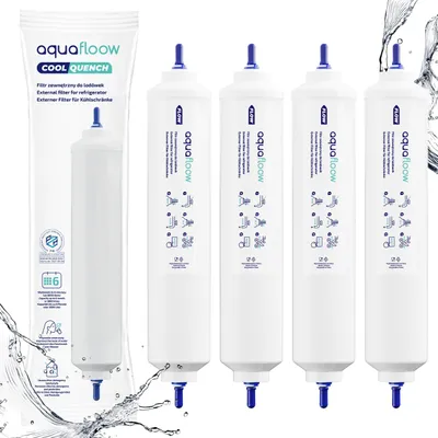 Produktbild von AquaFloow 4er Set CoolQuench Wasserfilter – Externer Kühlschrankfilter Ersatz für DA29-10105J