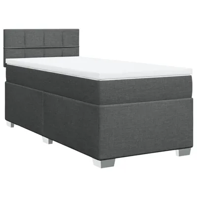 Produktbild von Boxspringbett mit Matratze Dunkelgrau 80x200 cm Stoff
