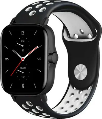 Produktbild von Strap-it Amazfit GTS 2 Sportarmband (Schwarz/Weiß)