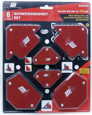 Produktbild von VECTOR WELDING Schweißmagnet-Set (6-teilig) Schweißwinkel Magnet Schweißzubehör