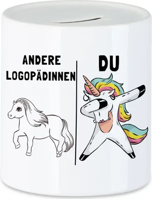 Produktbild von Andere Logopädinnen Du Spardose  Pferd Einhorn Humor Lustig Unicorn Geschenk Apotheke