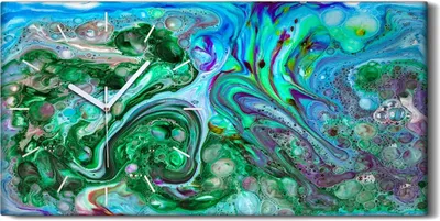 Produktbild von Küche Wohnzimmer Wand Leinwand Uhr Geräuschlos Kunstdruck 60x30 Abstrakte Kunst - weiße Hände