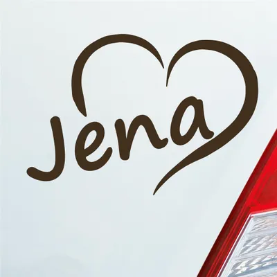 Produktbild von Auto Aufkleber Jena Herz Stadt City Liebe Love Heimat 12x8 cm Braun Sticker Heckscheibenaufkleber