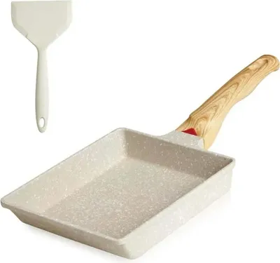 Produktbild von Japanische Omelettpfanne mit Silikonspatel, Eierbratpfanne