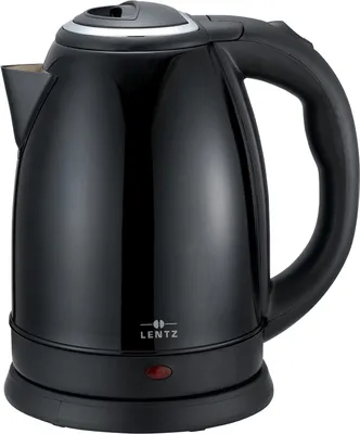 A studio shot of a black electric kettle.