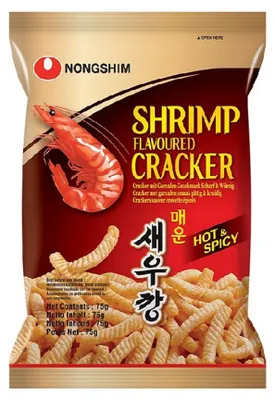 Zdjęcie produktu dla Chipsy krewetkowe pikantne 75g - Nong Shim