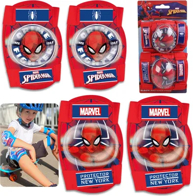Produktbild von MARVEL Spider-Man Knie- und Ellenbogenschützer für Kinder, Kinderschützer SET