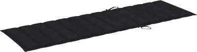 Image de vidaXL Coussin pour chaise longue Noir 200x70x4 cm Tissu