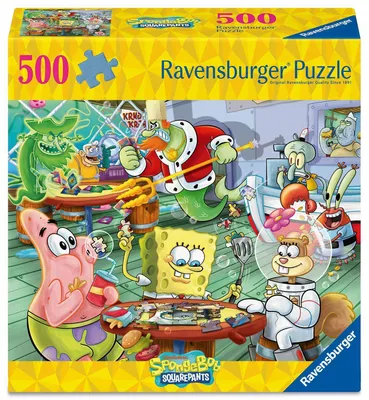 Produktbild von Erwachsenenpuzzle 500 Teile - SpongeBob Schwammkopf - Spieleabend in der Krossen Krabbe