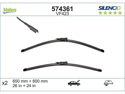 Obrázok produktu pre stěrače VALEO SILENCIO X-TRM - přední (sada 2 ks) (650+600 mm) 574361