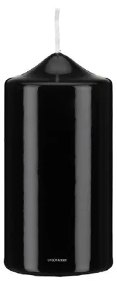 Produktbild von Lackkerzen Stumpenkerzen Schwarz 150 x Ø 80 mm, 4 Stück