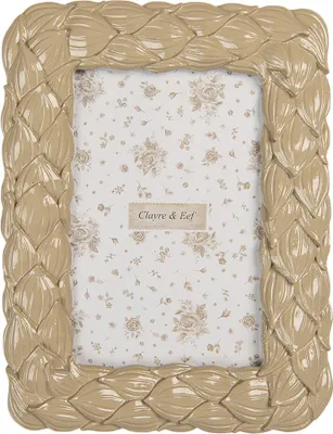 Image de Clayre & Eef Cadre photo 10x15 cm Beige Plastique