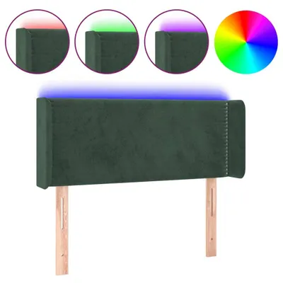 Produktbild von LED Kopfteil Dunkelgrün 103x16x78/88 cm Samt