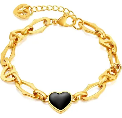 Produktbild von Damen Armband Edelstahl Gliederkette Herz Silber 17+4 cm