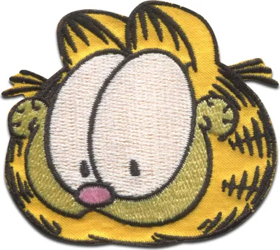 Produktbild von Comercial Mercera Garfield © Kopf Comic Katze gestickt - Aufnäher, Bügelbild, Aufbügler, Applikationen, Patches, Flicken, zum aufbügeln, Größe: 5,4 x 5,9 cm