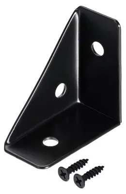 Image de Eckwinkel, 4 pièces, 38x38 mm, acier noir, connecteur d'angle à 90 degrés