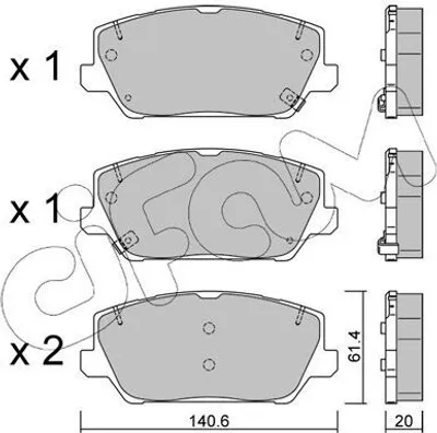 Produktbild von CIFAM Bremsbeläge Satz Vorne Bremsklötze für HYUNDAI Kona (OS) 822-1241-0