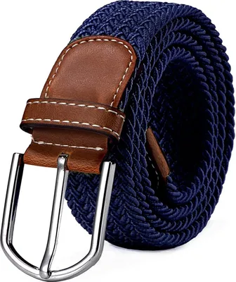 Obrázek produktu pro Pletený opasek tmavě modrý, uni elastický opasek, pletený, elastický opasek, velikost pasu 100 cm - 120 cm, A0129