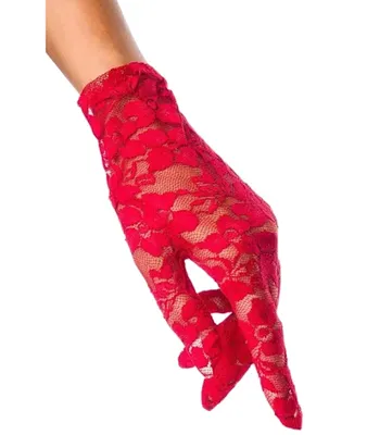 Produktbild von Spitzenhandschuhe kurze Abendhandschuhe Party-Handschuhe in rot