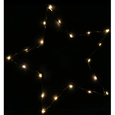 Produktbild von LED Weihnachtsstern Beleuchtung - warmweiß mit Timer - batteriebetrieben Größe 40 cm / 20 LED