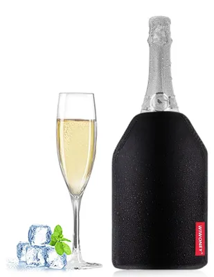 Weinflaschenkühler, wiederverwendbar, für Wein & Champagner, schwarz