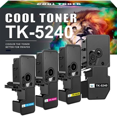 Produktbild von Cool Toner Kompatibel für Kyocera TK-5240K TK5240 TK5240K TK-5240 Ecosys M5526cdw M5526cdn P5026cdw P5026cdn TK-5240C TK-5240Y TK-5240M (Schwarz Cyan Gelb Magenta, 4er-Pack)