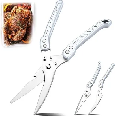 Produktbild von Famanu Küchenschere Multifunktional - 25,5 cm, rostfreies Edelstahl, mit Sicherheitsverschluss