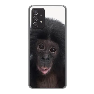 Produktbild von MuchoWow® Handyhülle Schutzhülle Hülle für Samsung galaxy a73 Affe - Schimpanse - Porträt - Kinder - Jungen - Mädchen Silikon Softcase Handy Hülle - Handyhülle