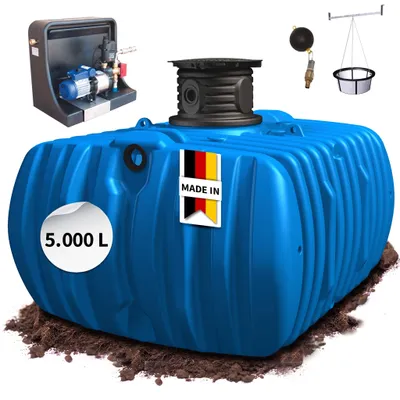 Productafbeelding van 4rain FLAT L vlaktank-pakket 5000 L Huis-Premium, AI-gegenereerde afbeelding